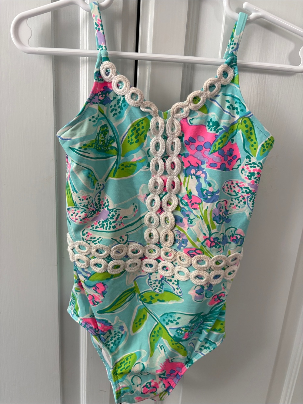 Toddler Lilly Pulitzer One-Piece Swimsuit with White Trim